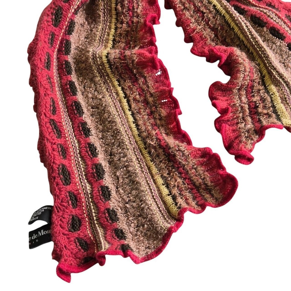 Vintage Guillaume de Mons Y2K Euro Mohair Blend Twee Indie Scarf / France